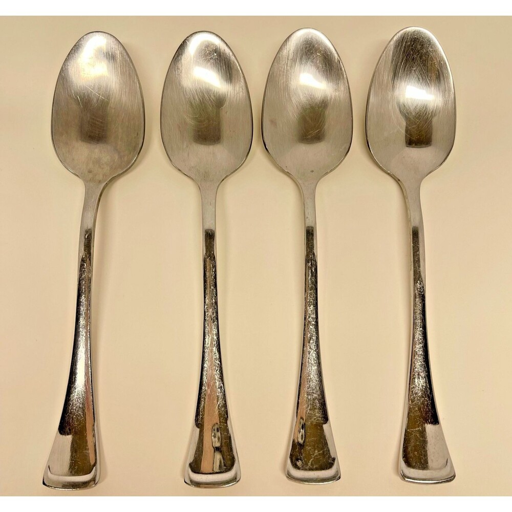Oneida Silver Emma Mirror Stainless Steel Flatware set (4) 7" Soup Spoons-China
